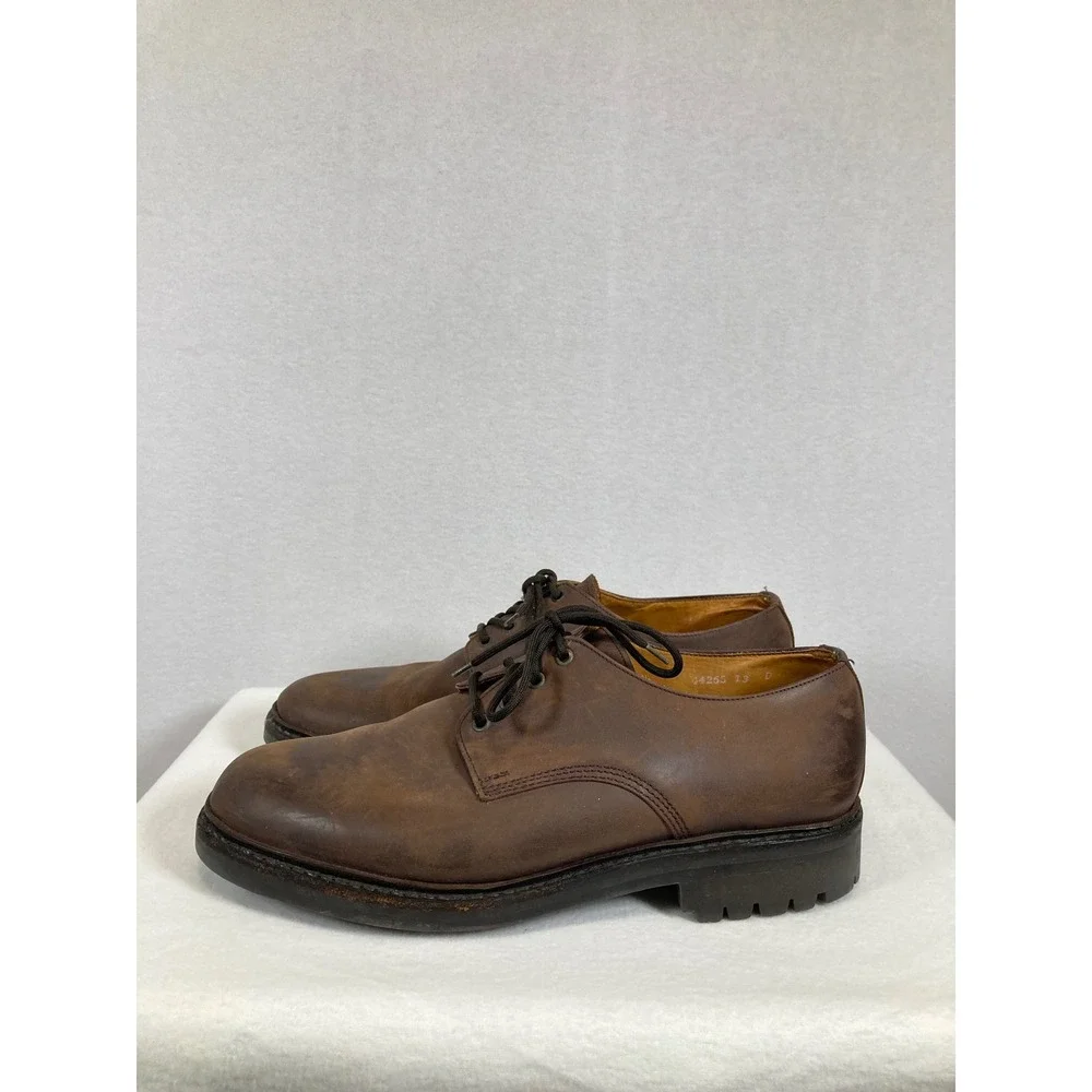 Rugged Heritage J.Crew Mens Size‎ 13 Brown Leather Lug Sole Derby Shoes 44265
